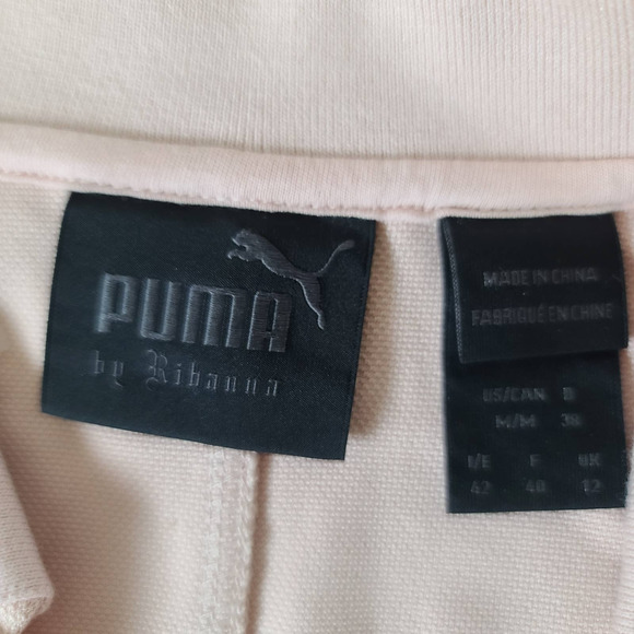 Puma Fenty By Rihanna Pink Lace Polo Collar Bodysuit Shirt Size Medium - Picture 11 of 12